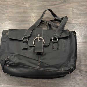 Franklin covey Black Leather shoulder Bag 2:24